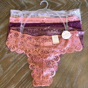 Hush Intimates Womens 5-pack Sexy Lace Thong Panty Size XL